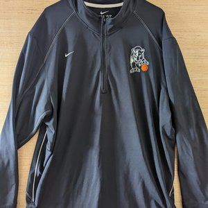 Nike Dri Fit Mens Pullover Base Layer Jacket 2XL XXL Black Polyester Spandex
